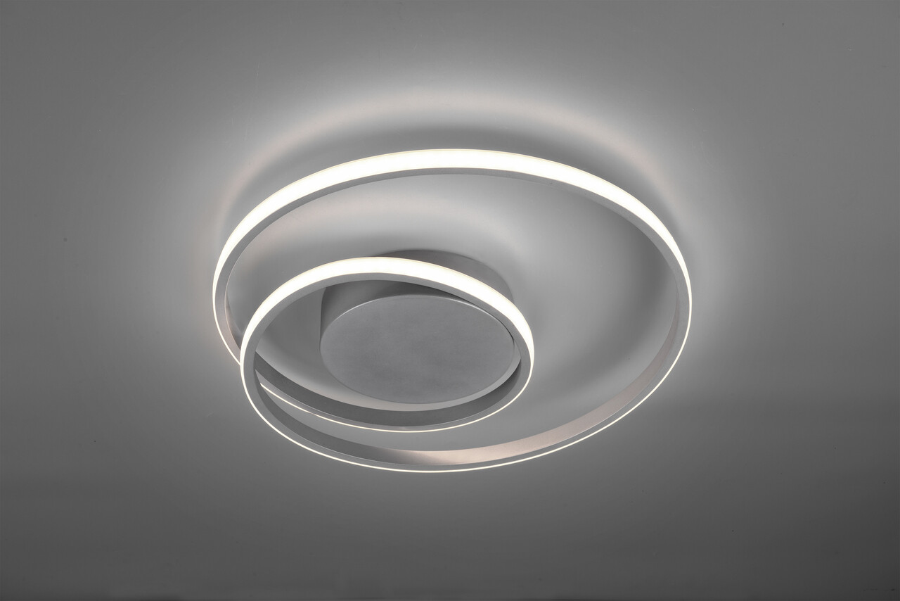 Plafoniera Zibal, RL, 39x7 cm, 22W, 1x SMD, metal, argintiu - imagine 5